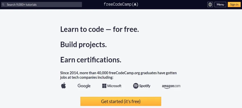 سایت freeCodeCamp برای یادگیری برنامهنویسی