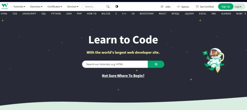سایت W3Schools برای آموزش برنامهنویسی