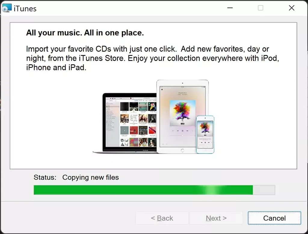 فرایند نصب iTunes