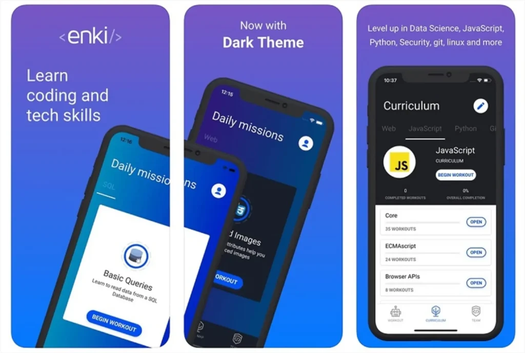 اپلیکیشن Enki برای تمرین برنامهنویسی