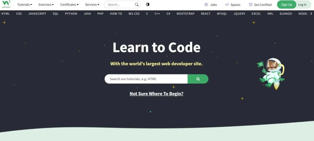 منبع آموزشی W3Schools برای یادگیری برنامهنویسی