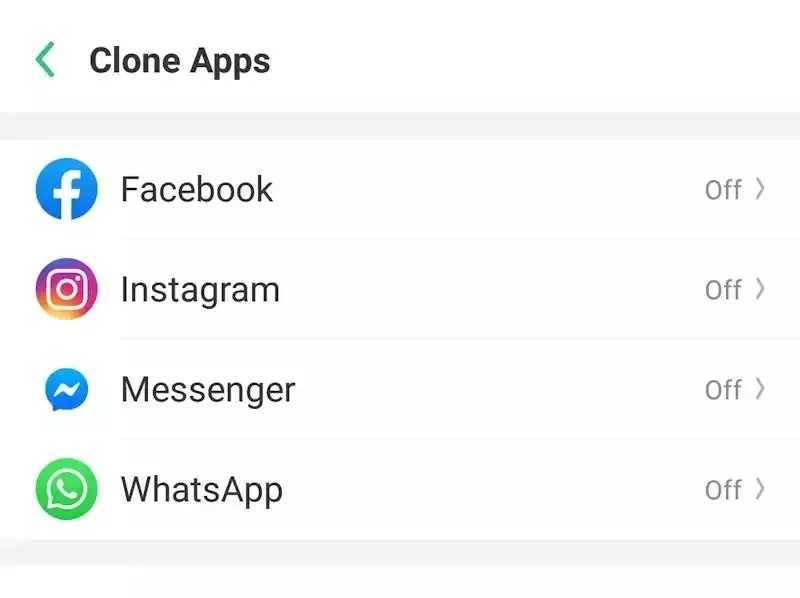 تنظیمات Clone Apps