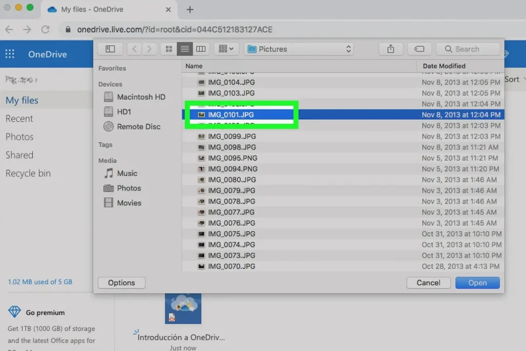 انتقال فایل به آیپد با OneDrive – مرحله 4