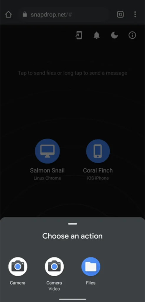 انتقال فایل با Snapdrop بین دستگاهها – مرحله 4
